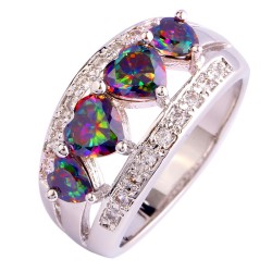 Heart-Cut-Rainbow-Topaz-925-Silver-Ring-Mysterious-Size-6-7-8-9-10-11-12-1