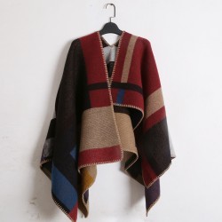 Oversized-Sweater-Cardigan-European-Star-Catwalk-Street-Snap-Knitted-Cardigan-Plaid-Cape-Poncho-Women-asymmetrical-sweater-1