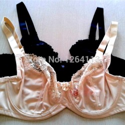 WX14046-free-shipping-beige-black-color-single-breathable-women-bras-36C-38D-40DD-42DDD-sexy-lace-1