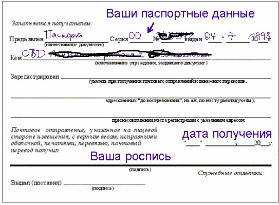 извещение почта россии Алиэкспресс